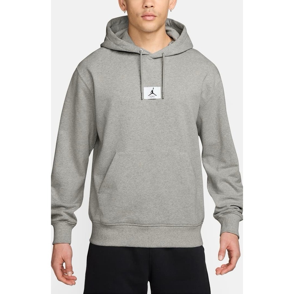 Nike Air Jordan Flight Fleece Pull Over Hoodie Gray Small - Picture 1 of 11